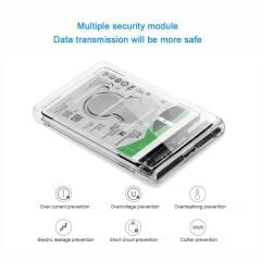 2.5'' USB 3.0 Harici SSD Harddisk Şeffaf Taşınabilir HDD Kutusu 5 Adet