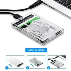 2.5'' USB 3.0 Harici SSD Harddisk Şeffaf Taşınabilir HDD Kutusu 5 Adet