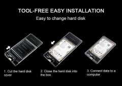 2.5'' USB 3.0 Harici SSD Harddisk Şeffaf Taşınabilir HDD Kutusu 5 Adet