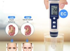 5in1 Dijital PH/TDS/EC/Tuzluluk/Sıcaklık Metre Işıklı Test Cihazı İletkenlik Kalem Model