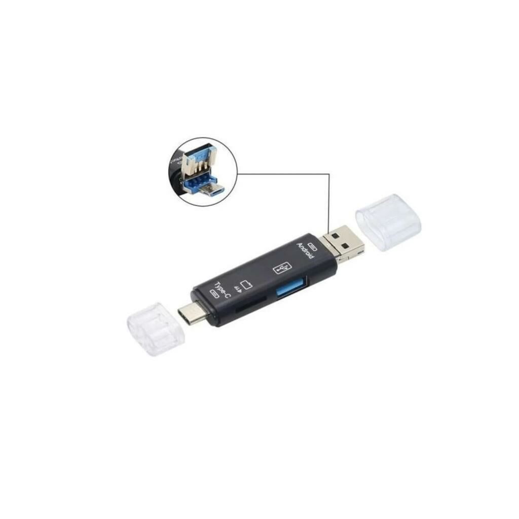 Micro Usb -type C - Usb Telefon Adaptörü Micro Sd/usb Okuyucu Dönüştürücü + 128 Gb Hafıza Kartı microSDXC UHS-I