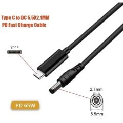Type C To Dc 12V Pd 5.5*2.5mm Adaptör Çevirici Power Şarj Kablosu 1 Adet