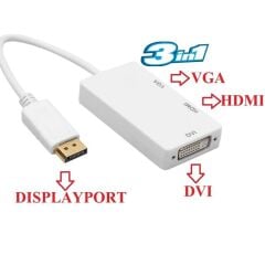 5056 Displayport To Hdmi Vga Dvi Çevirici Dönüştürücü Adaptor.
