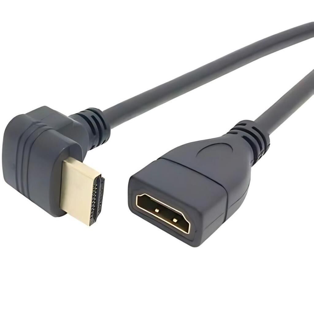 6050 Hdmi Dişi Erkek Uzatma 90 Derece Dirsek Kablosu 15cm