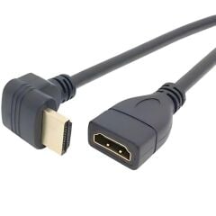 6050 Hdmi Dişi Erkek Uzatma 90 Derece Dirsek Kablosu 15cm