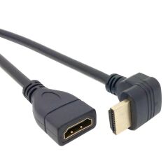 6050 Hdmi Dişi Erkek Uzatma 90 Derece Dirsek Kablosu 15cm
