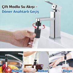 Çi̇ft Hiz Ayarli Siyah Gri  Musluk Başliği