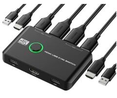 4K Hdmi Kvm Switch 2 Port Usb 2 PC Tek Kasa Klavye Mouse Kontrol Çoklayıcı