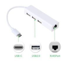4693 Usb 3.1 Type C Hub Ethernet Çevirici Çoklayıcı Dönüştürücü Adaptör