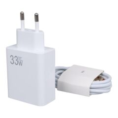 33w Turbo USB Şarj Başlik Adaptörü + Type-c Kablo