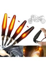 Motosiklet Sinyali Takım Sarı Kayan 12 Ledli