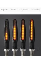 Motosiklet Sinyali Takım Sarı Kayan 12 Ledli