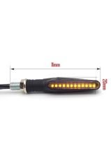 Motosiklet Sinyali Takım Sarı Kayan 12 Ledli