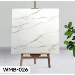 6 Adet Yapışkanlı Beyaz Mermer Desenli Sticker 30x30 cm