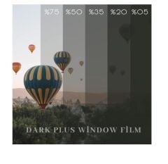 1 Numara Açık Siyah Cam Filmi %35   100 cm  x 5 Metre