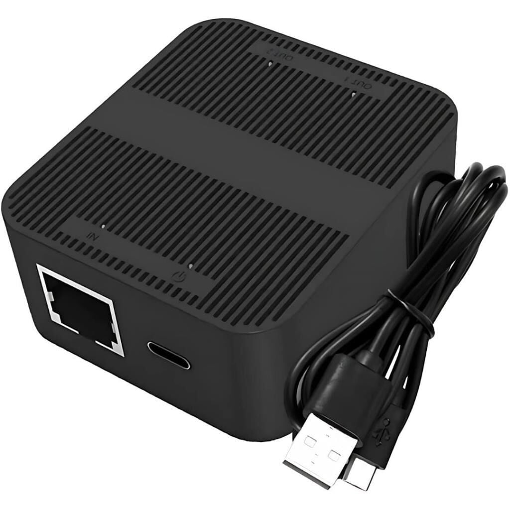 4594 RJ45 Ethernet Splitter 1 Giriş 2 Çıkış 100Mbps Hız Çevirici Çoklayıcı