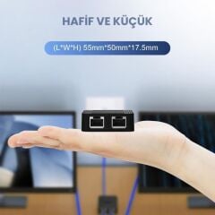 4594 RJ45 Ethernet Splitter 1 Giriş 2 Çıkış 100Mbps Hız Çevirici Çoklayıcı