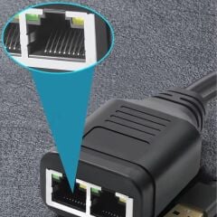 4709 Gigabit Destekli 1x2 Port RJ45 USB Güç Ethernet Switch Splitter Çevirici Çoklayıcı
