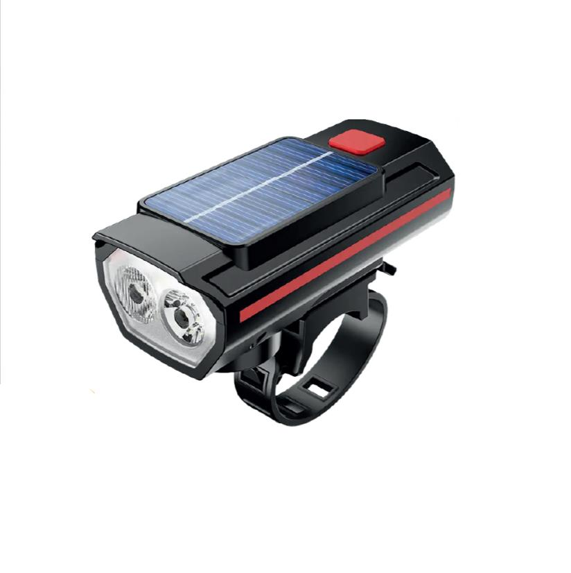 Güneş Enerjili Bisiklet Feneri Kornalı Solar Siren LED Far Su Geçirmez