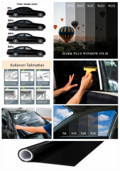 Seri A Black %15 Işık Geçirgen Araç Cam Filmi 152 cm