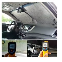 CARUB Güneşlik Miflonlu Ön Arka Katlanır 150x70cm - Araç Güneş Koruyucu