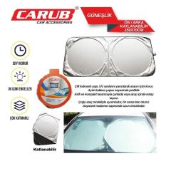 CARUB Güneşlik Miflonlu Ön Arka Katlanır 150x70cm - Araç Güneş Koruyucu