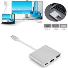 Type-C To HDMI USB 3.0 Çevirici 3'in 1 Dönüştürücü Adaptör