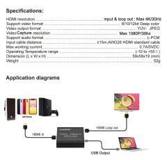 4759 Hdmi 4k Video Capture Ezcap Usb Video Capture Hdmi Kaydedici Yakalama Kartı
