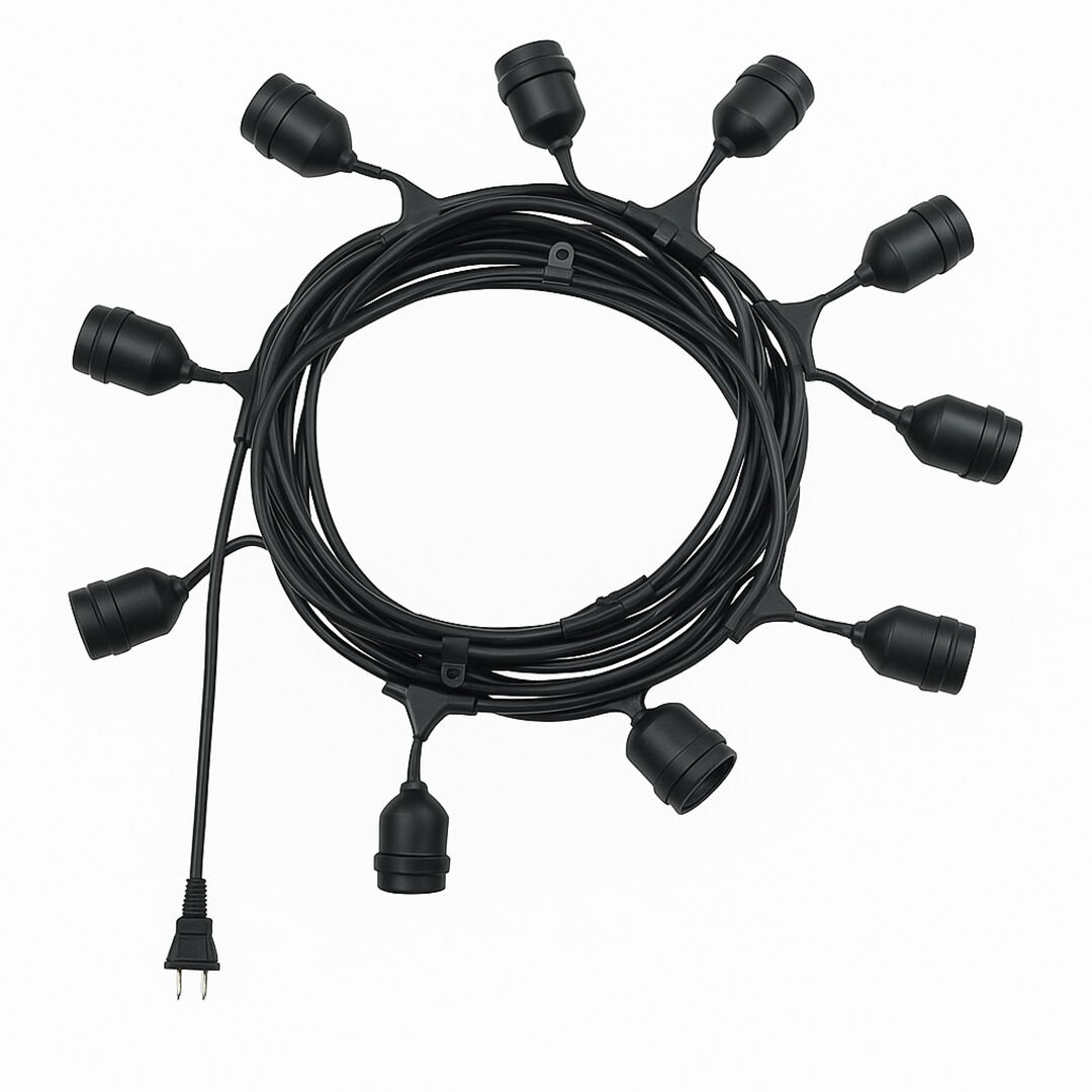 10lu E27 Duy Sirali 10 Metre Lamba Kablosu (Sadece 10 Adet Duy İçerir)