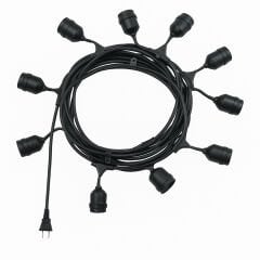 10lu E27 Duy Sirali 10 Metre Lamba Kablosu (Sadece 10 Adet Duy İçerir)