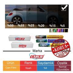 Cam Filmi 152 Cm x Super Dark Black 4 Numara Süper Koyu %5