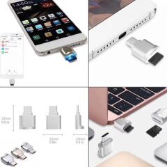 4477 Usb Type C 3.1 To Micro Sd Otg Hafıza Kartı Çevirici Dönüştürücü Adaptör