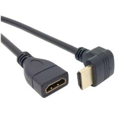 4666 Hdmi Dişi Erkek Uzatma 90 Derece Dirsek Kablosu 0.5 Metre