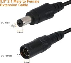 4384 Dc Adaptör Uzatma Kablosu 3 Metre 5.5mm x 2.1mm Dişi Erkek