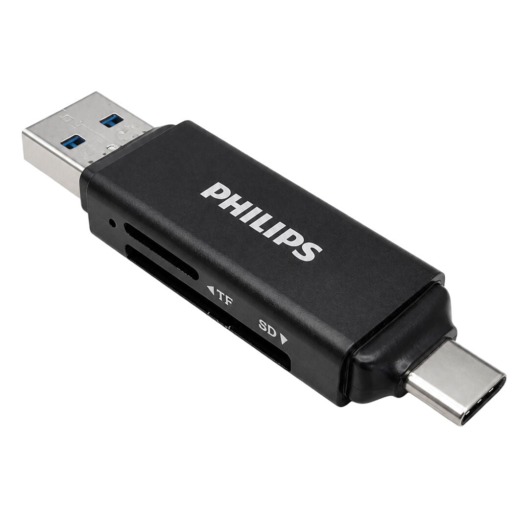 Phi̇Li̇ps Swr1617b/93 USB 3.0 & Usb-c Çi̇ft Gi̇ri̇şli̇ Sd/Tf Kart Okuyucu - Otg Destekli̇