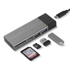 6085 Usb Type C M.2 Ssd Pcie Kutusu 5in1 Hub Nvme Sata Ngff Sd Kart Okuyucu Hard Disk Okuma