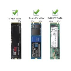 6085 Usb Type C M.2 Ssd Pcie Kutusu 5in1 Hub Nvme Sata Ngff Sd Kart Okuyucu Hard Disk Okuma