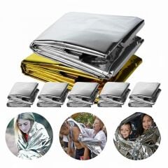 Deprem ve Afet Çantası İçin 5'li Set: Gold Termal Battaniye - Vücut Isısını Korur