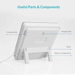 Problu Dijital Termometre Saat Isı Sıcaklık Nem Ölçer - HTC-2