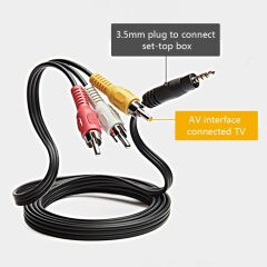 3.5mm Stereo Erkek Jack - 3 RCA AV Kablo 1.2 Metre | Uydu Alıcısı, TV, Ses Sistemi Uyumlu