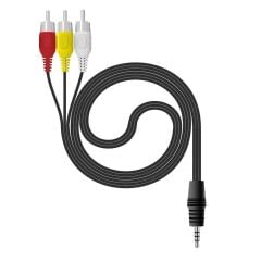3.5mm Stereo Erkek Jack - 3 RCA AV Kablo 1.2 Metre | Uydu Alıcısı, TV, Ses Sistemi Uyumlu