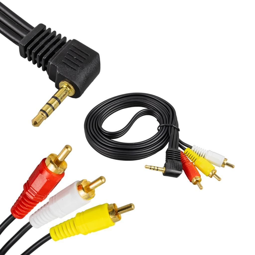 3.5mm Stereo Erkek Jack - 3 RCA AV Kablo 1.2 Metre | Uydu Alıcısı, TV, Ses Sistemi Uyumlu