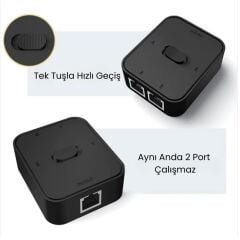 4641 2 Port RJ45 Ethernet Switch Çevirici Çoklayıcı
