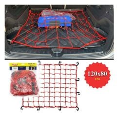 Bagaj Filesi Elastik120X80cm Kırmızı Bagaj Lastiği Ahtapot