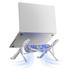 Çi̇ft Fanli Taşinabi̇Li̇r Alümi̇nyum Notebook Soğutucu Stand