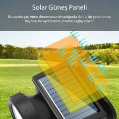 COB LED Solar Kafa Lambası | Beyaz-Kırmızı Işık | Type-C Şarjlı | Kompakt 73x77x55mm