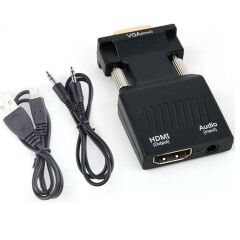 Vga To Hdmi Çevirici Dönüştürücü Laptop Tv Monitör Adaptör Kablosu 4501