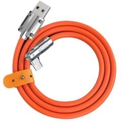 6015 Usb To Type C Hızlı Şarj Data Kablosu Çevirici Dönüştürücü Adaptör 180° Döner 120W 1M