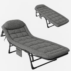 Taşınabilir 5 Kademe Ayarlanabilir Sünger Kamp Yatağı Şezlong Kazayağı Desen