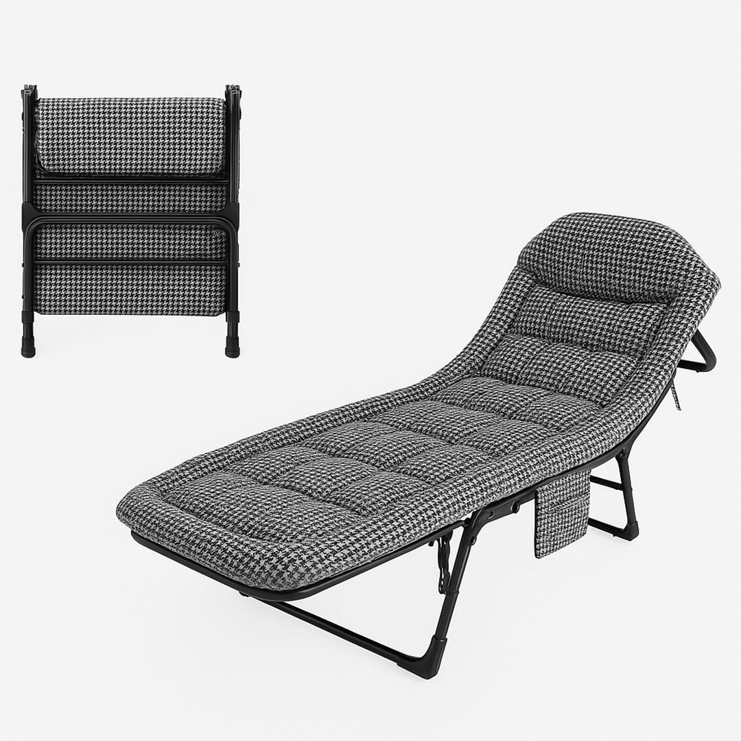 Taşınabilir 5 Kademe Ayarlanabilir Sünger Kamp Yatağı Şezlong Kazayağı Desen